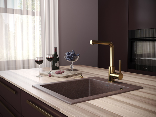 Смеситель для кухни Paulmark HONNER Ho212018-G на мойку золото - фото 2